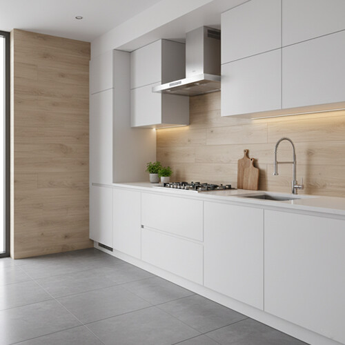 отделка стен кухни ламинатом