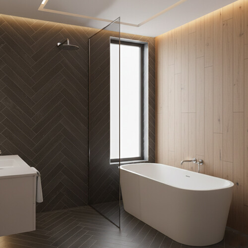отделка стен ванной ламинатом
